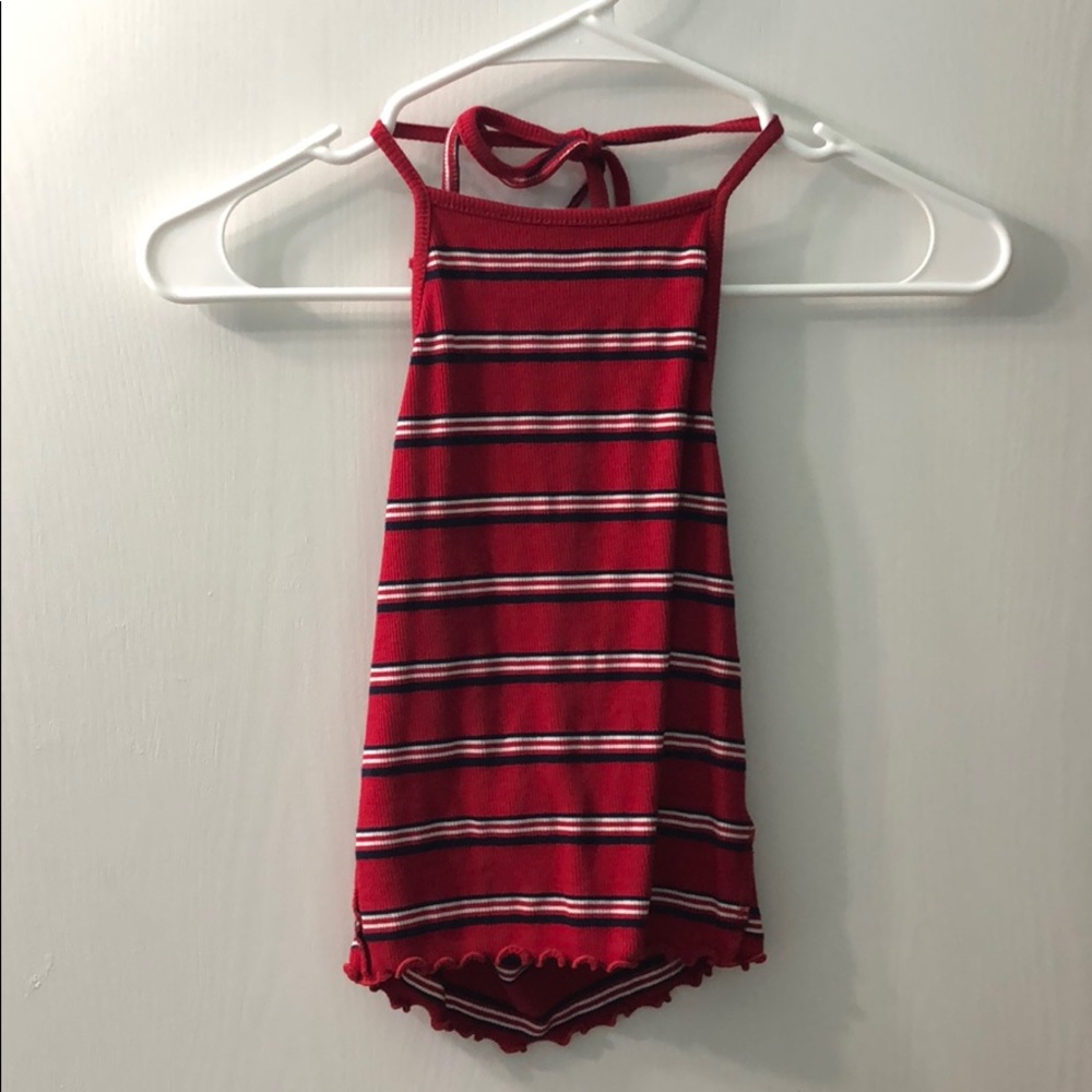 Red striped halter top